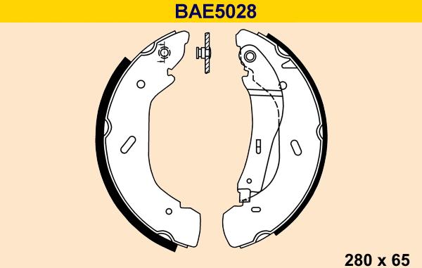 Barum BAE5028 - Комплект тормозных колодок, барабанные autodnr.net