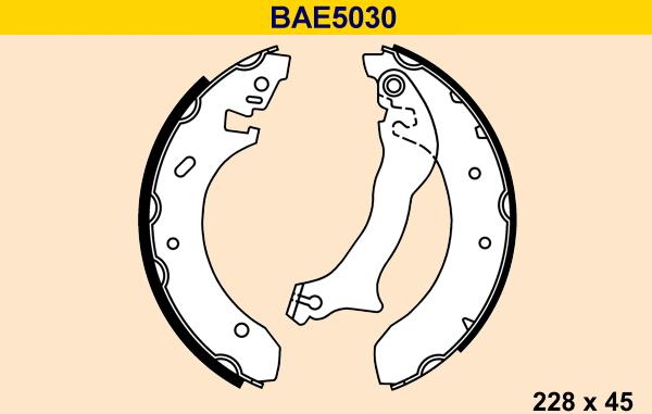 Barum BAE5030 - Комплект тормозных колодок, барабанные avtokuzovplus.com.ua