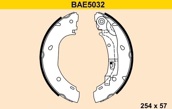Barum BAE5032 - Комплект тормозных колодок, барабанные avtokuzovplus.com.ua
