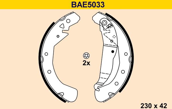 Barum BAE5033 - Комплект тормозных колодок, барабанные autodnr.net