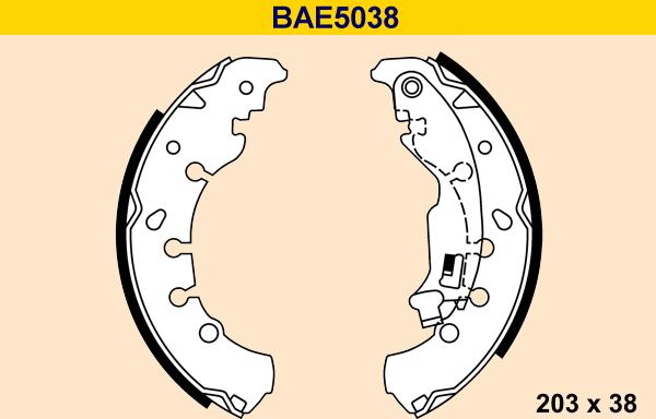 Barum BAE5038 - Комплект тормозных колодок, барабанные avtokuzovplus.com.ua