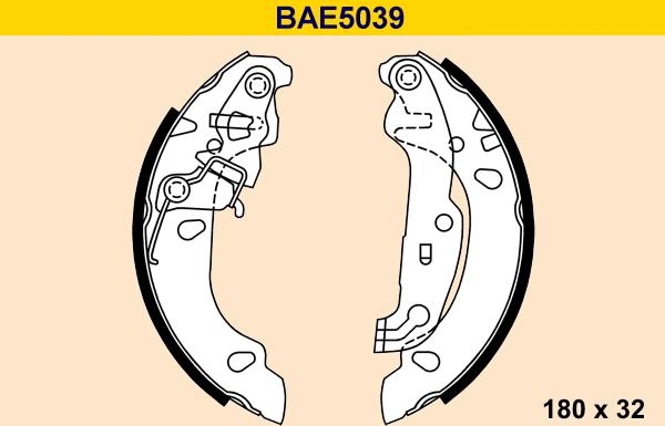 Barum BAE5039 - Комплект тормозных колодок, барабанные autodnr.net