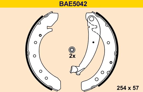Barum BAE5042 - Комплект тормозных колодок, барабанные autodnr.net