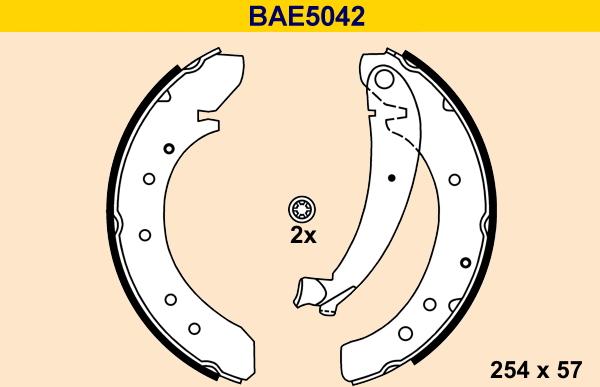 Barum BAE5042 - Комплект гальм, барабанний механізм autocars.com.ua