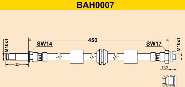 Barum BAH0007 - Гальмівний шланг autocars.com.ua