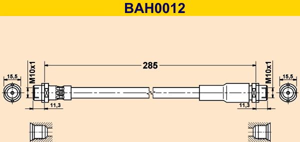 Barum BAH0012 - Тормозной шланг autodnr.net