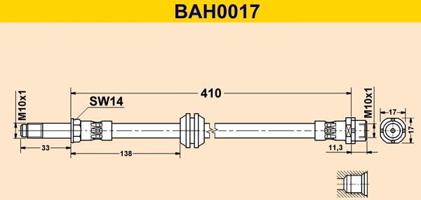 Barum BAH0017 - Гальмівний шланг autocars.com.ua