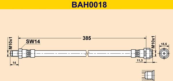 Barum BAH0018 - Гальмівний шланг autocars.com.ua