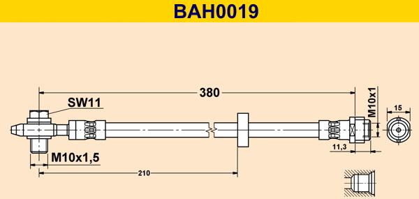 Barum BAH0019 - Тормозной шланг avtokuzovplus.com.ua