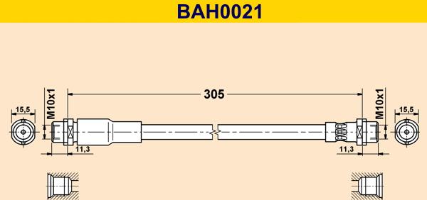 Barum BAH0021 - Тормозной шланг autodnr.net
