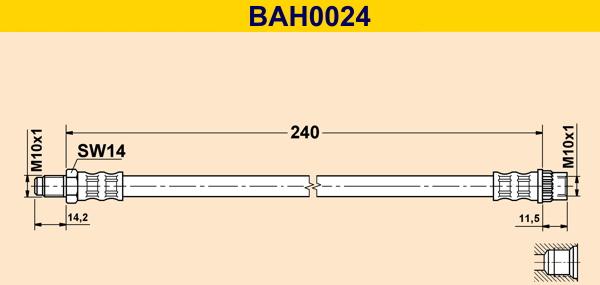 Barum BAH0024 - Гальмівний шланг autocars.com.ua