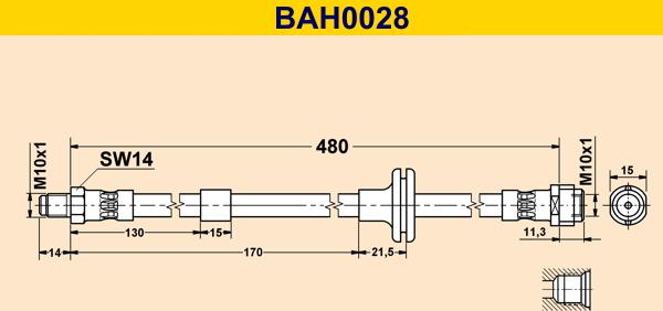 Barum BAH0028 - Гальмівний шланг autocars.com.ua