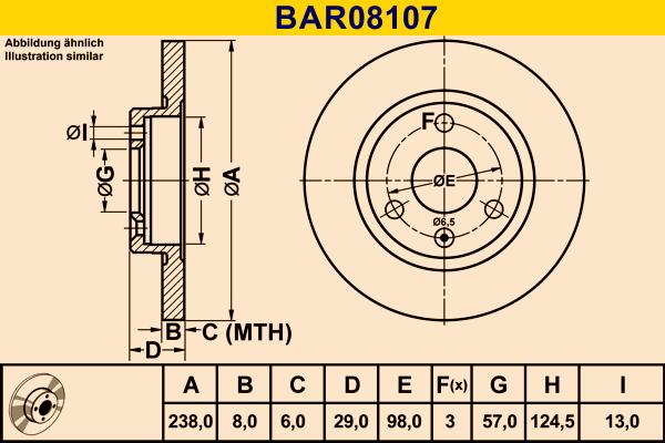 Barum BAR08107 - Гальмівний диск autocars.com.ua