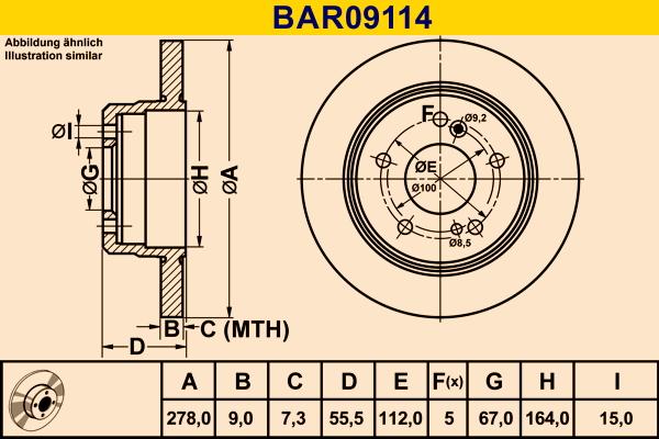 Barum BAR09114 - Гальмівний диск autocars.com.ua