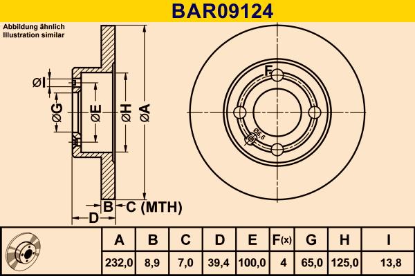 Barum BAR09124 - Гальмівний диск autocars.com.ua