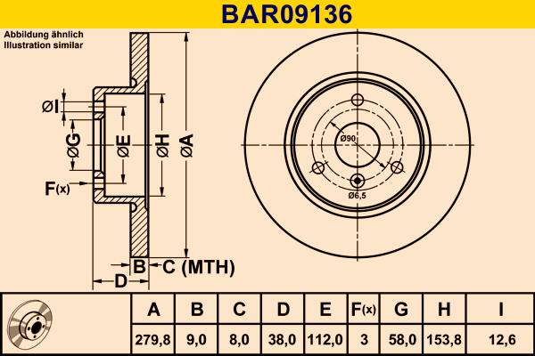 Barum BAR09136 - Гальмівний диск autocars.com.ua