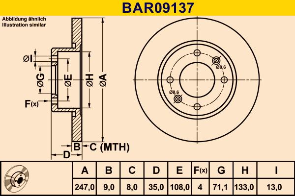 Barum BAR09137 - Тормозной диск avtokuzovplus.com.ua