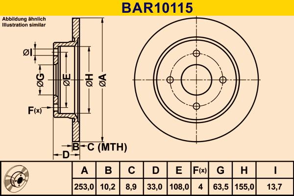 Barum BAR10115 - Гальмівний диск autocars.com.ua