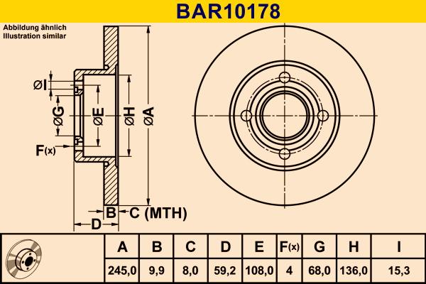 Barum BAR10178 - Гальмівний диск autocars.com.ua