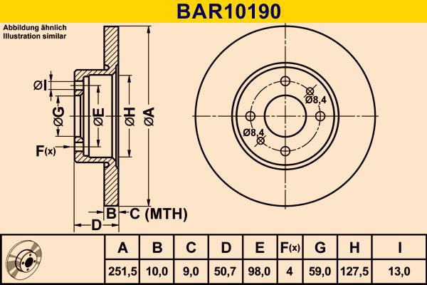 Barum BAR10190 - Гальмівний диск autocars.com.ua