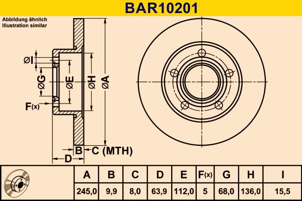 Barum BAR10201 - Гальмівний диск autocars.com.ua