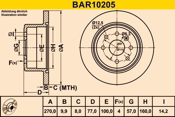 Barum BAR10205 - Гальмівний диск autocars.com.ua