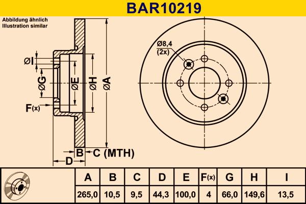 Barum BAR10219 - Гальмівний диск autocars.com.ua