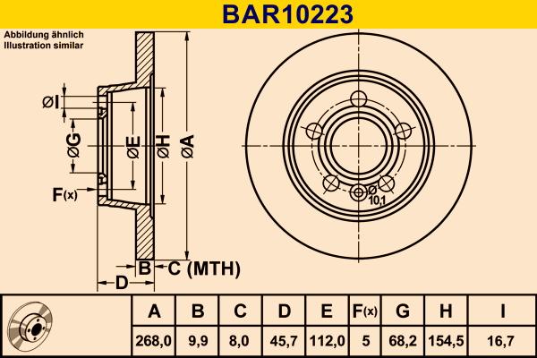 Barum BAR10223 - Гальмівний диск autocars.com.ua