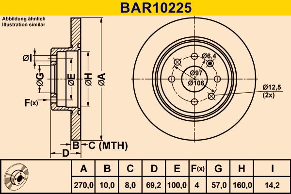 Barum BAR10225 - Гальмівний диск autocars.com.ua