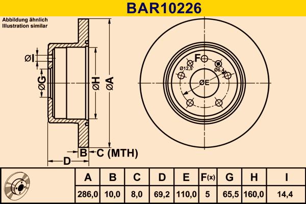 Barum BAR10226 - Гальмівний диск autocars.com.ua