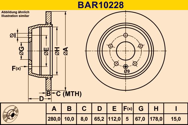 Barum BAR10228 - Гальмівний диск autocars.com.ua