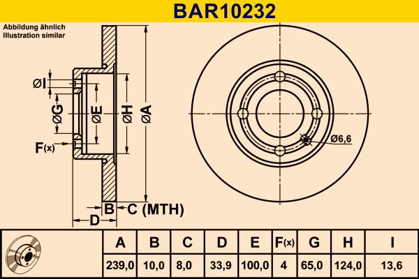 Barum BAR10232 - Гальмівний диск autocars.com.ua