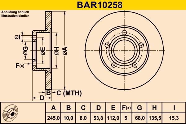 Barum BAR10258 - Гальмівний диск autocars.com.ua