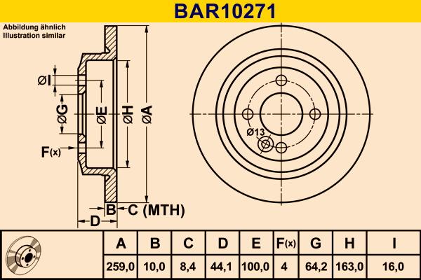 Barum BAR10271 - Гальмівний диск autocars.com.ua