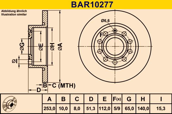 Barum BAR10277 - Гальмівний диск autocars.com.ua