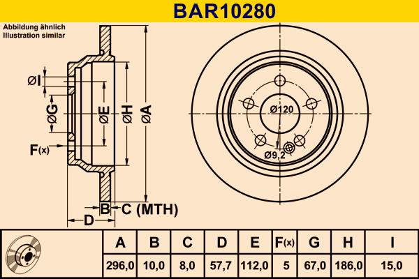 Barum BAR10280 - Гальмівний диск autocars.com.ua