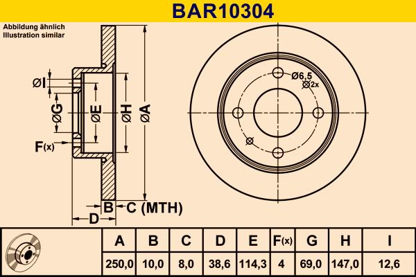 Barum BAR10304 - Гальмівний диск autocars.com.ua