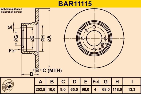 Barum BAR11115 - Тормозной диск avtokuzovplus.com.ua