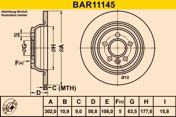 Barum BAR11145 - Гальмівний диск autocars.com.ua