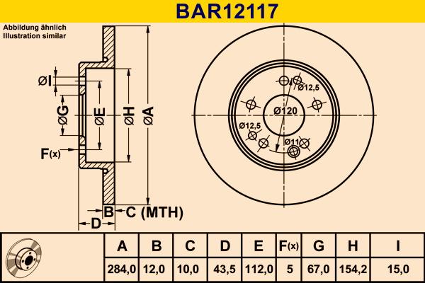 Barum BAR12117 - Тормозной диск avtokuzovplus.com.ua