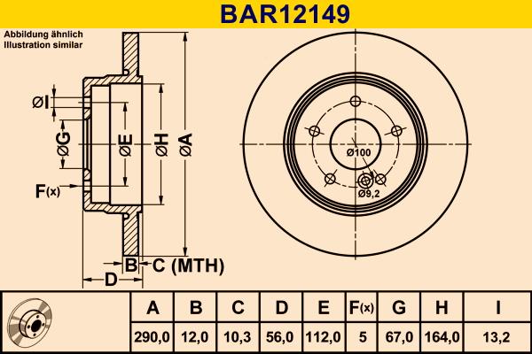 Barum BAR12149 - Гальмівний диск autocars.com.ua