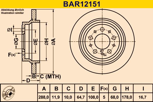 Barum BAR12151 - Тормозной диск avtokuzovplus.com.ua