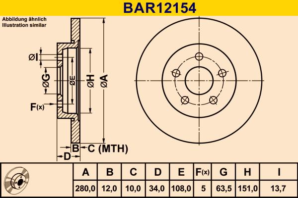 Barum BAR12154 - Тормозной диск avtokuzovplus.com.ua