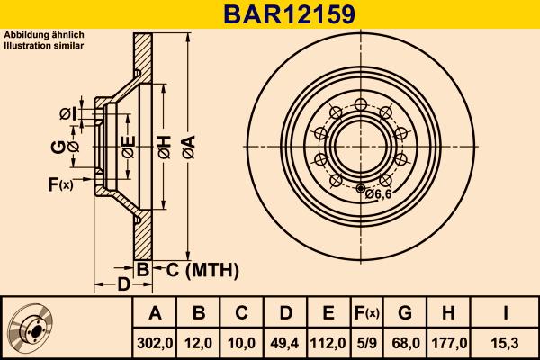 Barum BAR12159 - Тормозной диск avtokuzovplus.com.ua