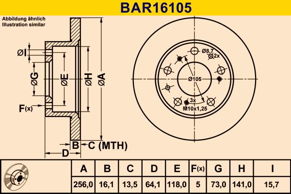 Barum BAR16105 - Тормозной диск avtokuzovplus.com.ua