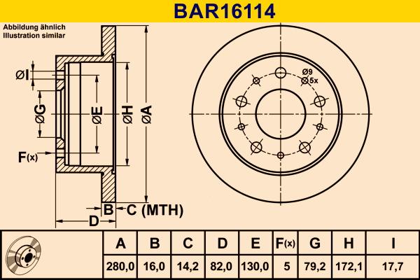 Barum BAR16114 - Гальмівний диск autocars.com.ua