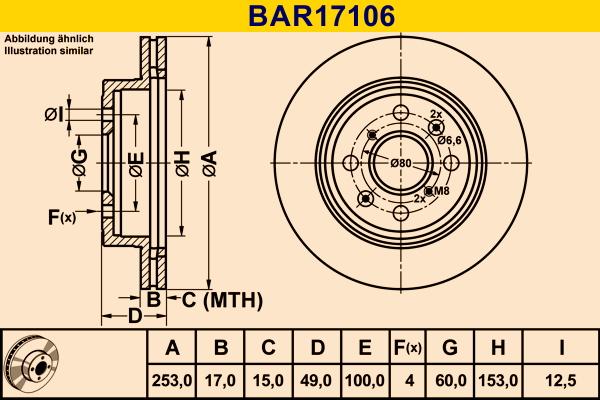 Barum BAR17106 - Гальмівний диск autocars.com.ua