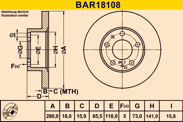 Barum BAR18108 - Тормозной диск avtokuzovplus.com.ua