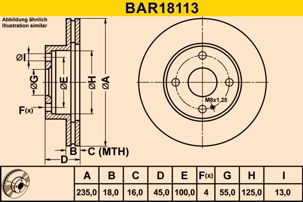 Barum BAR18113 - Гальмівний диск autocars.com.ua