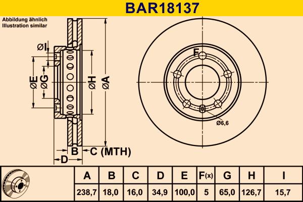 Barum BAR18137 - Гальмівний диск autocars.com.ua